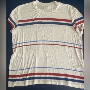 Like new, women’s RVCA tee. Size Medium/ 10, white with red and blue stripes
